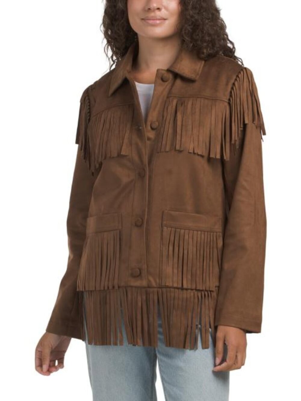 7 FOR ALL MANKIND Fringe Faux Suede Jacket